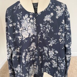 Floral Navy Bomber Jacket